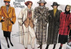1614 VOGUE LINED BOXY BUTTON COAT LENGTHS,  BELT PATTERN 6--16 2 SIZES